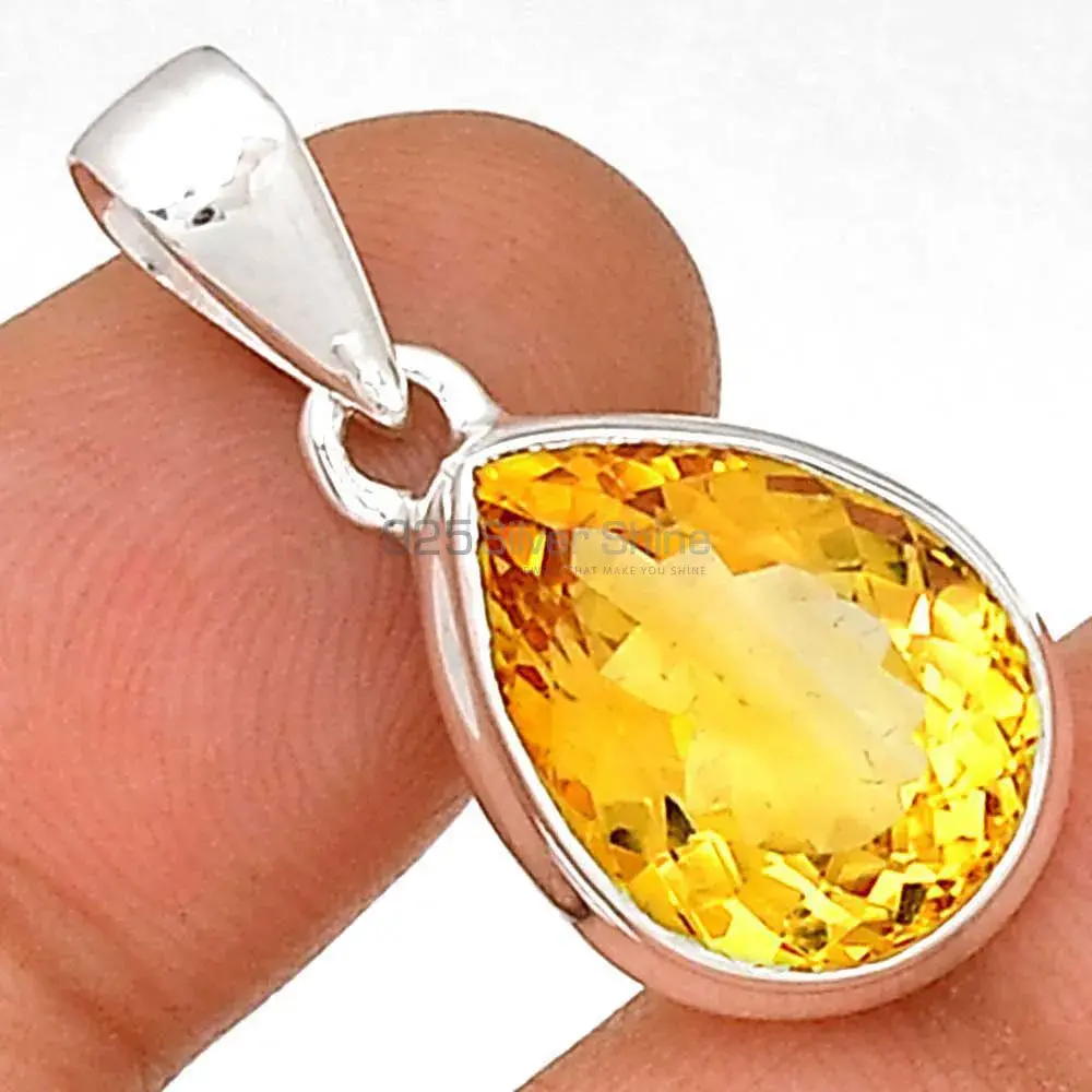 Citrine Gemstone Pendants In 925 Solid Silver Jewelry 925SP189-1_1