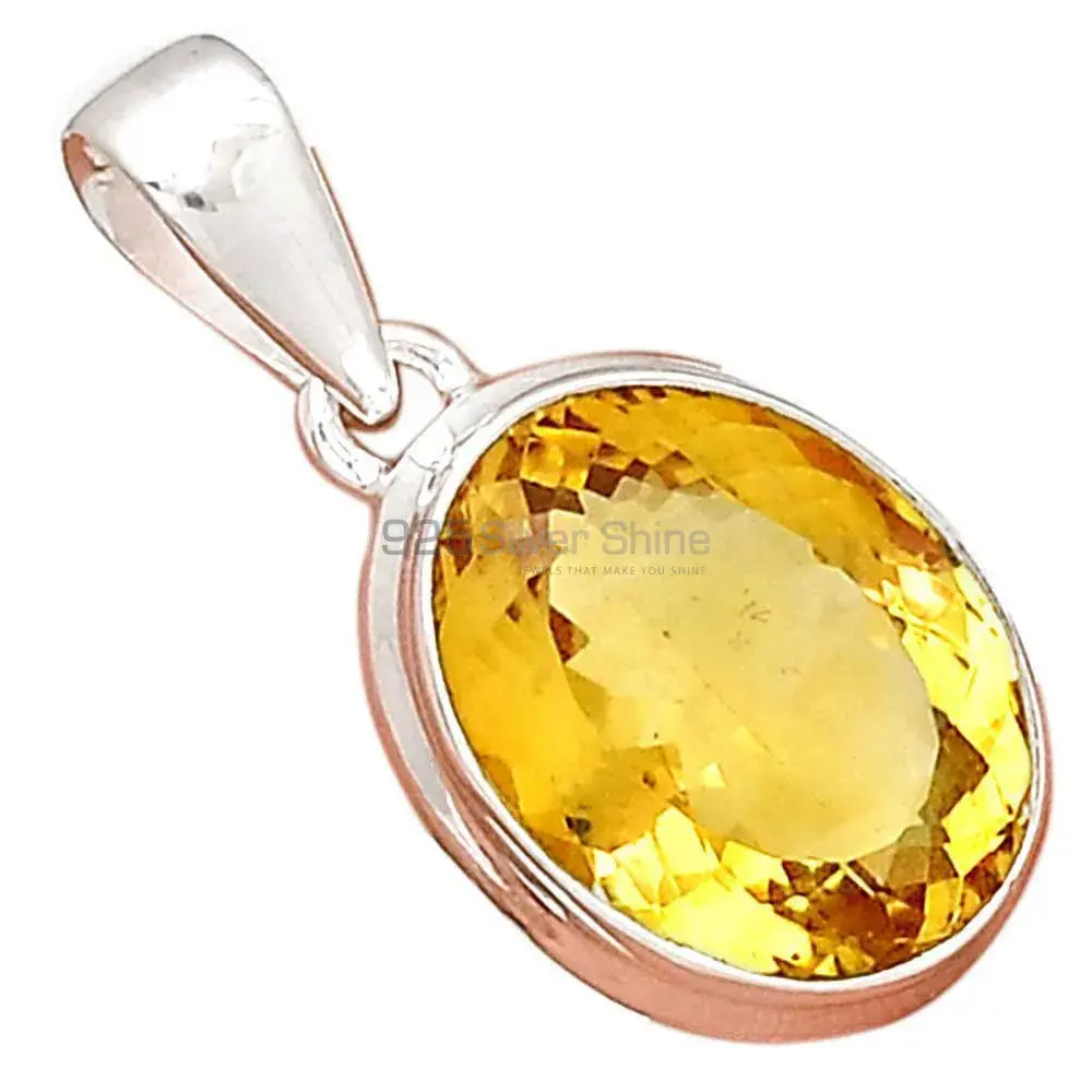Citrine Gemstone Pendants In 925 Solid Silver Jewelry 925SP189-1_2