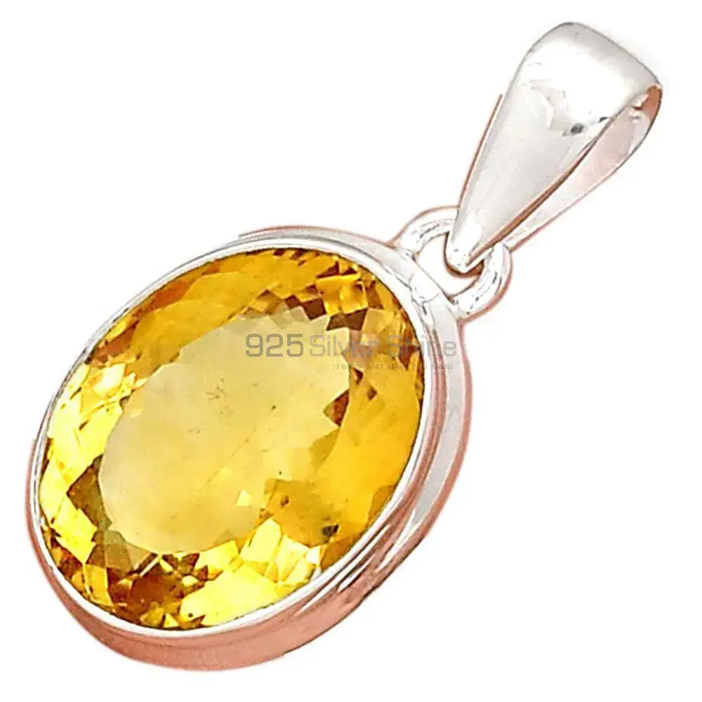 Citrine Gemstone Pendants In 925 Solid Silver Jewelry 925SP189-1_3