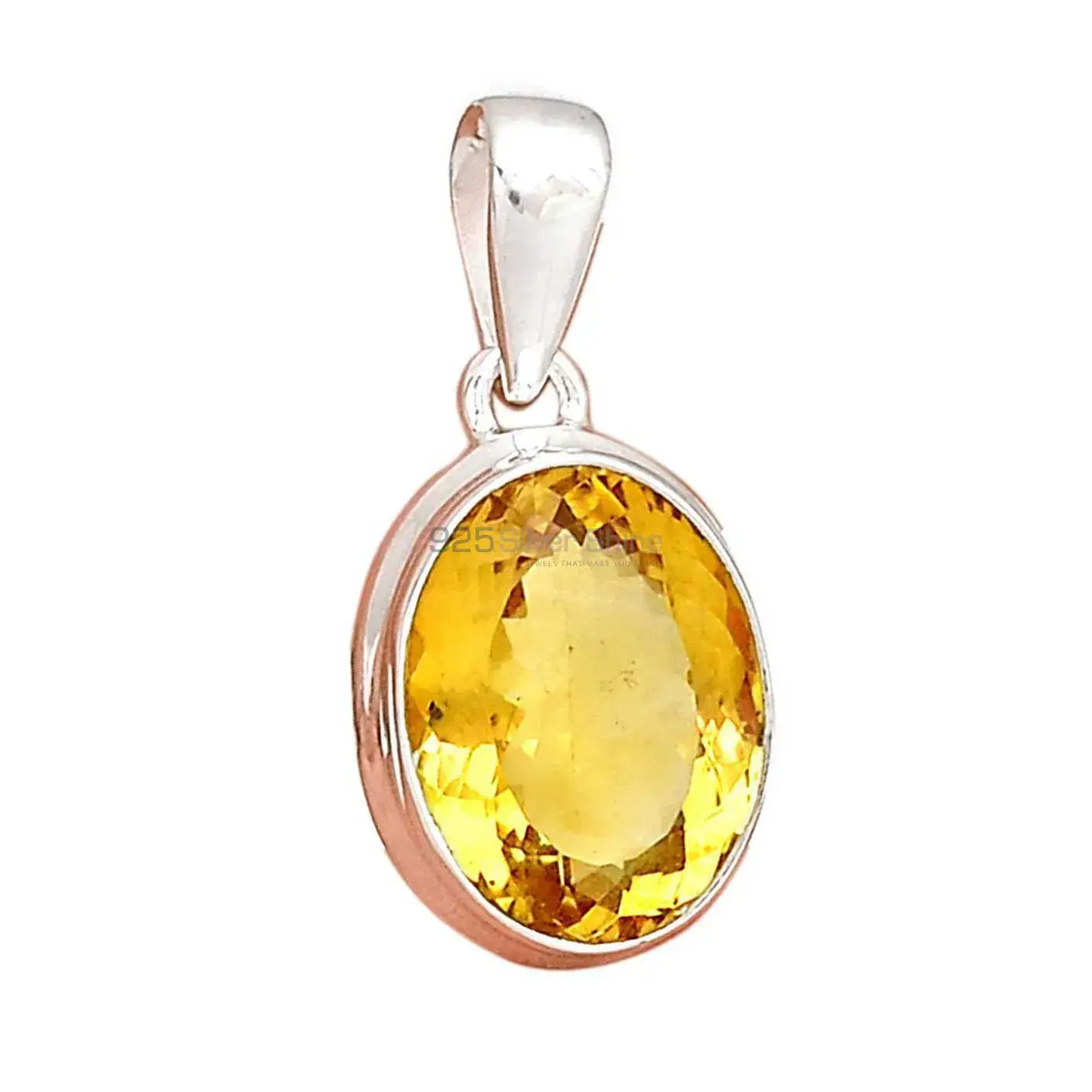 Citrine Gemstone Pendants In 925 Solid Silver Jewelry 925SP189-1_4