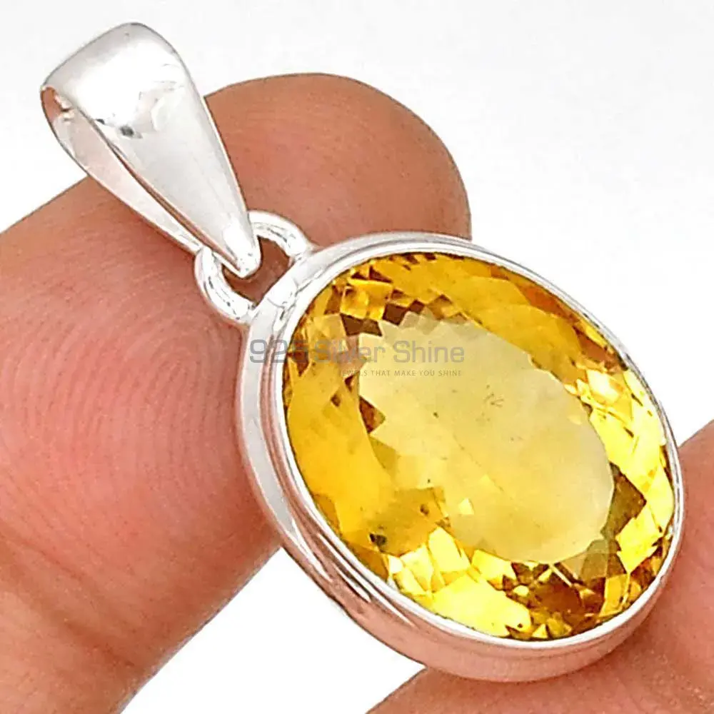 Citrine Gemstone Pendants In 925 Solid Silver Jewelry 925SP189-1_5