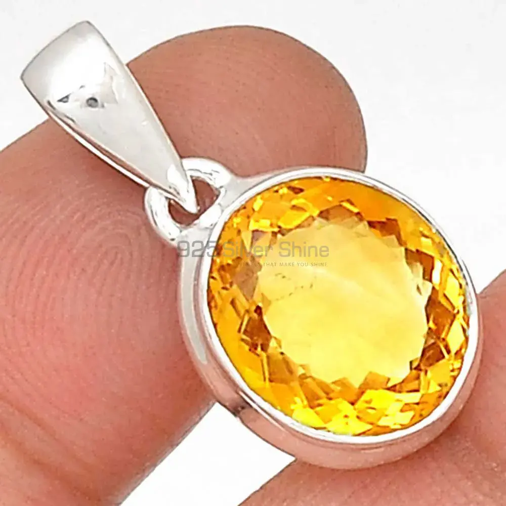Citrine Gemstone Pendants In 925 Solid Silver Jewelry 925SP189-1_6
