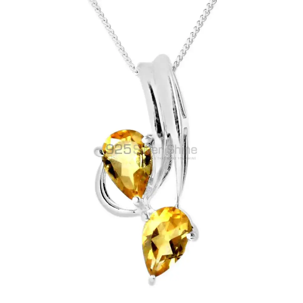 Citrine Gemstone Pendants In 925 Solid Silver Jewelry 925SP221-2