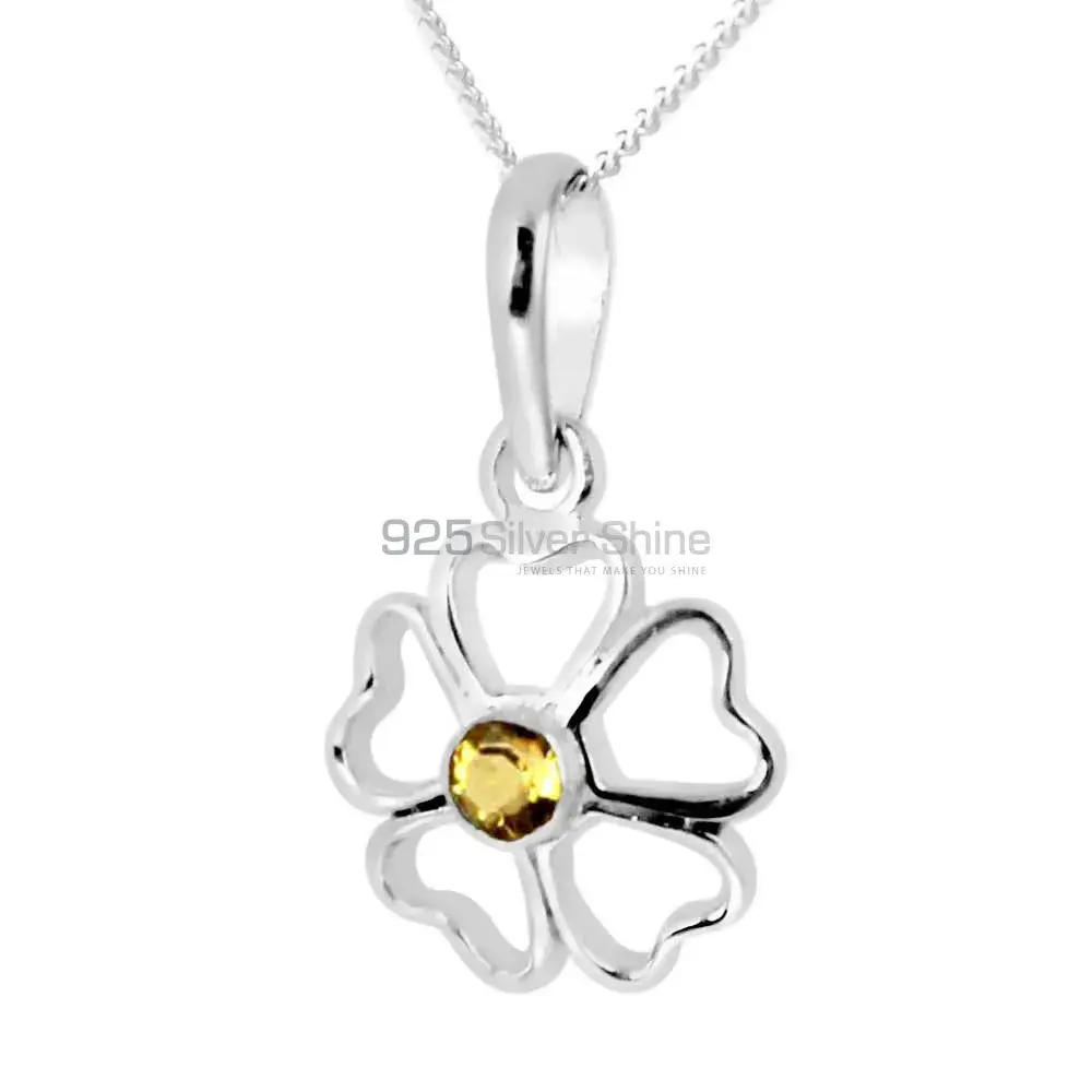 Citrine Gemstone Pendants In 925 Solid Silver Jewelry 925SP252-3_0