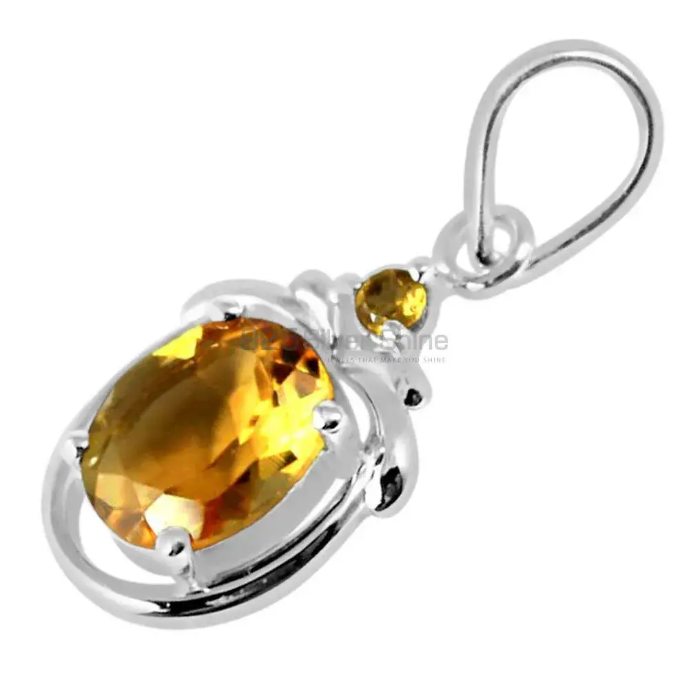 Citrine Gemstone Pendants In Fine Sterling Silver Jewelry 925SP259-4_1