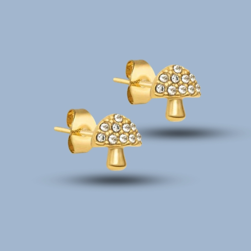 Cz Gemstone With 925 Sterling Silver Umbrella Stud Earring 925She213