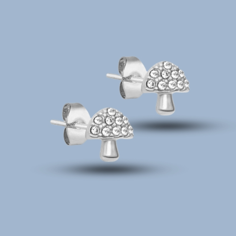 Cz Gemstone With 925 Sterling Silver Umbrella Stud Earring 925She213_0