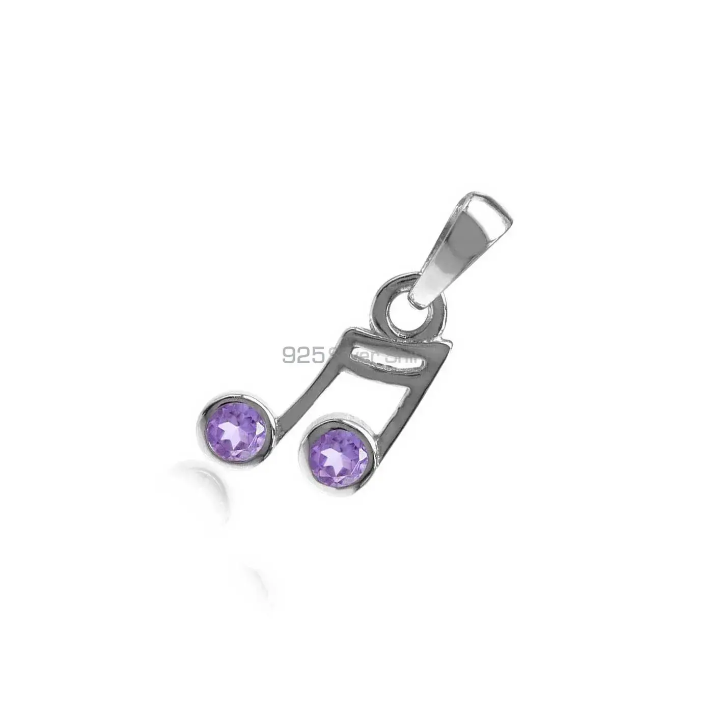 Fine Sterling Silver Pendants In Amethyst Gemstone Jewelry 925SP07-1_1