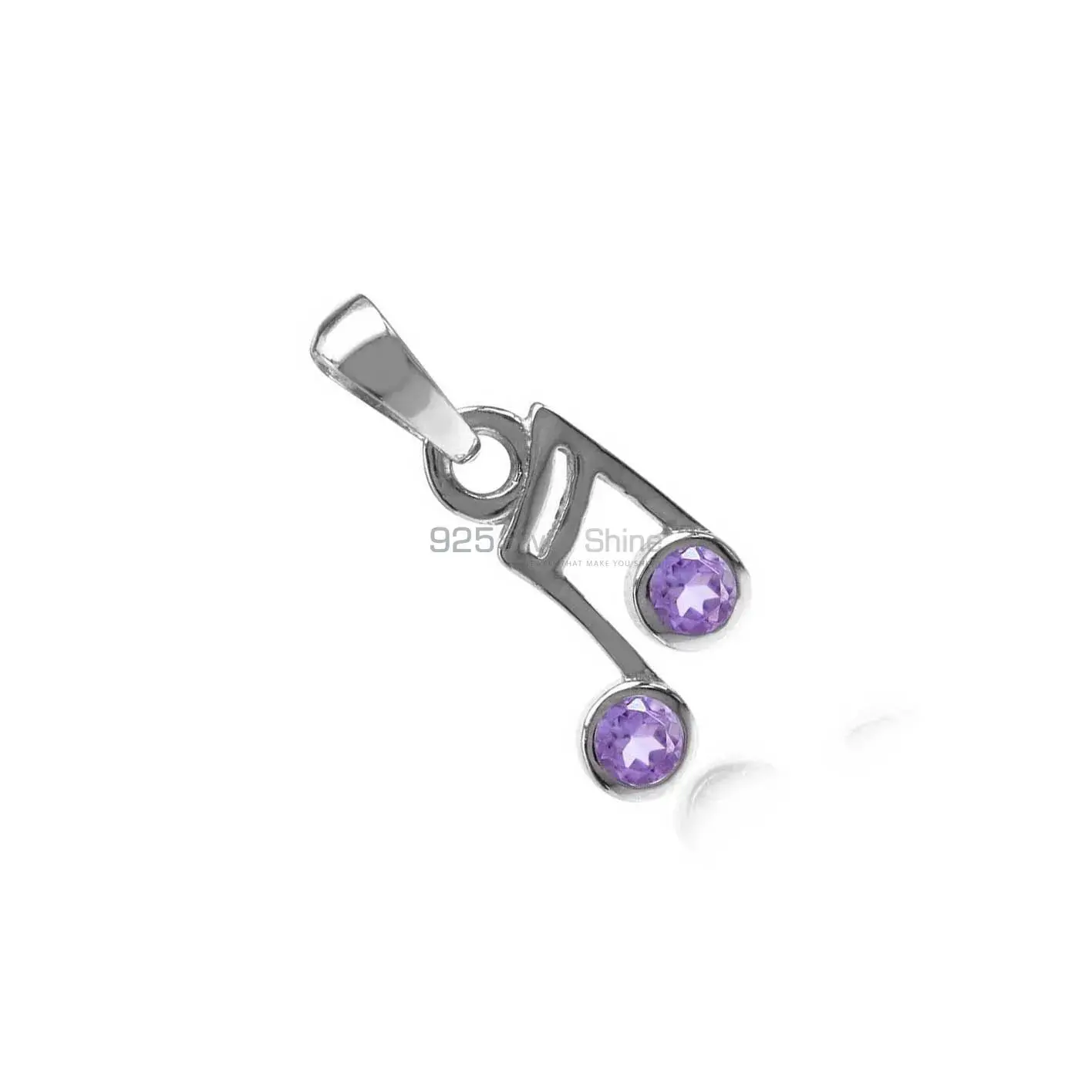 Fine Sterling Silver Pendants In Amethyst Gemstone Jewelry 925SP07-1_2