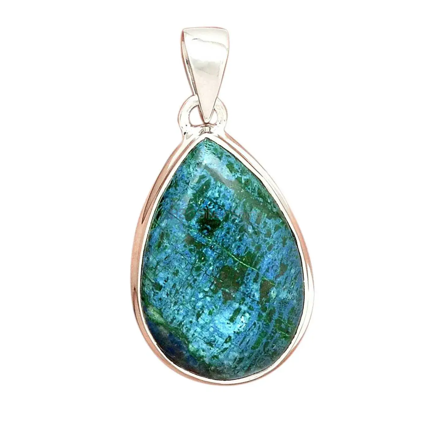 Fine Sterling Silver Pendants In Azurite Malachite Gemstone Jewelry 925SP158_4