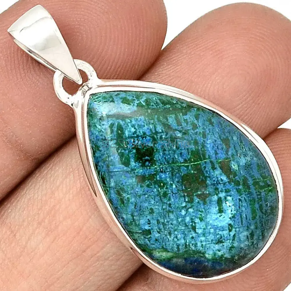 Fine Sterling Silver Pendants In Azurite Malachite Gemstone Jewelry 925SP158_5