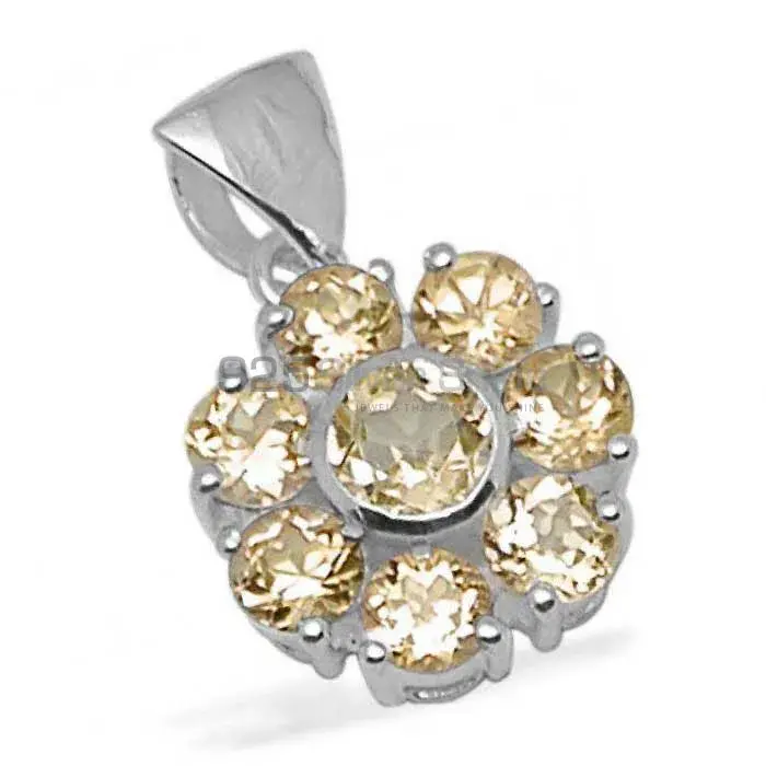 Fine Sterling Silver Pendants In Citrine Gemstone Jewelry 925SP1433_0