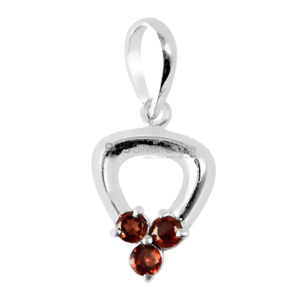 Fine Sterling Silver Pendants In Garnet Gemstone Jewelry 925SP248-2_1