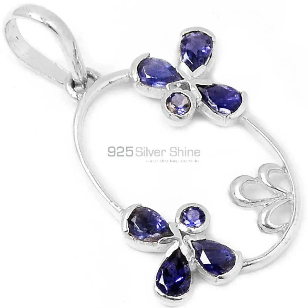 Fine Sterling Silver Pendants In Iolite Gemstone Jewelry 925SP215-3_2