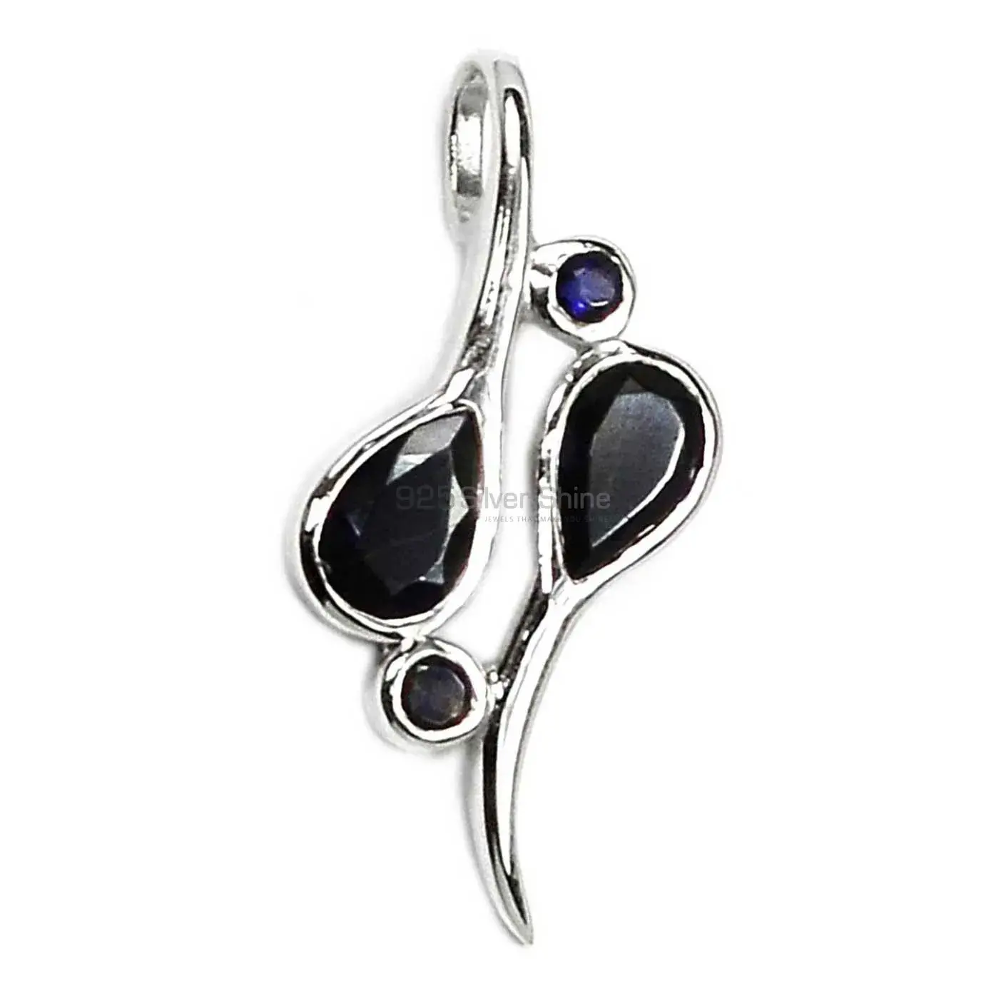 Fine Sterling Silver Pendants In Iolite Gemstone Jewelry 925SSP316-1_1