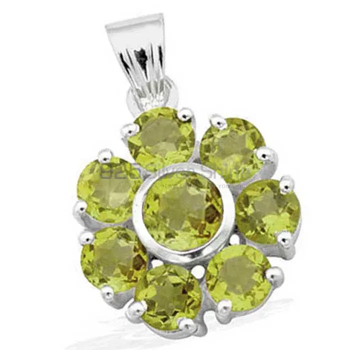 Fine Sterling Silver Pendants In Peridot Gemstone Jewelry 925SP1583_0