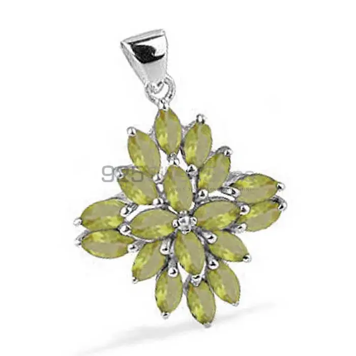 Fine Sterling Silver Pendants In Peridot Gemstone Jewelry 925SP1683_0