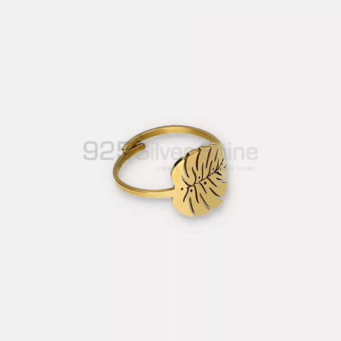 Flower Leaf Design Minimalist Ring In Silver FWMR239_0