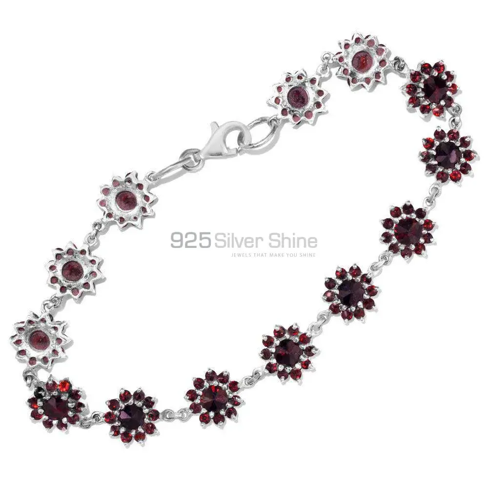Garnet Gemstone Bracelets In 925 Solid Silver Jewelry 925SB247_0