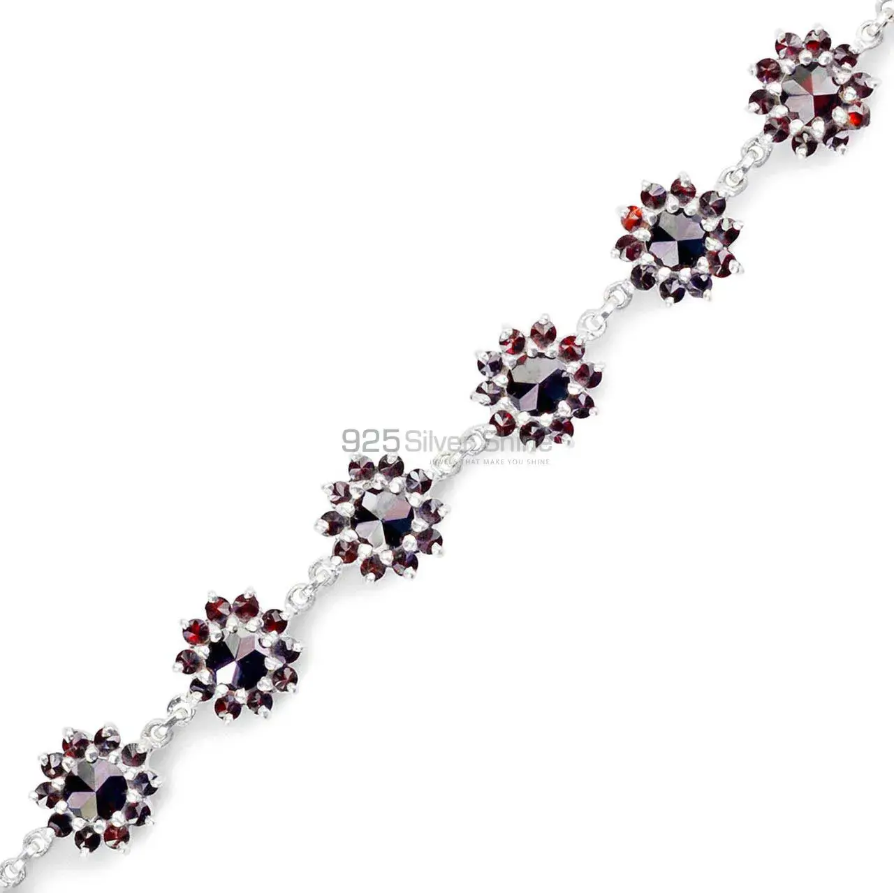 Garnet Gemstone Bracelets In 925 Solid Silver Jewelry 925SB247_1