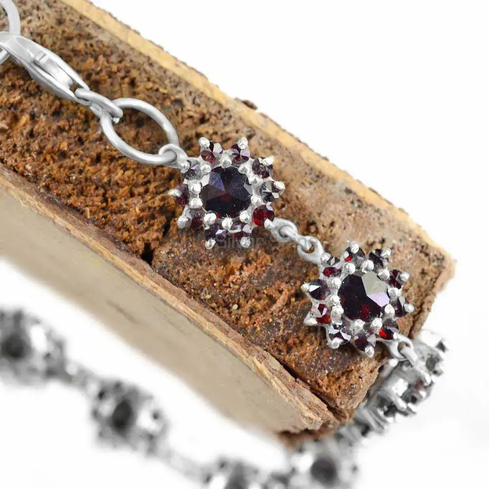 Garnet Gemstone Bracelets In 925 Solid Silver Jewelry 925SB247_2