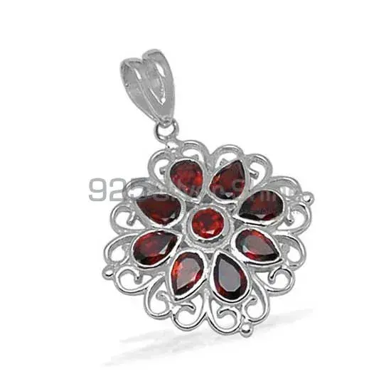 Garnet Gemstone Handmade Pendants In 925 Sterling Silver Jewelry 925SP1396_1