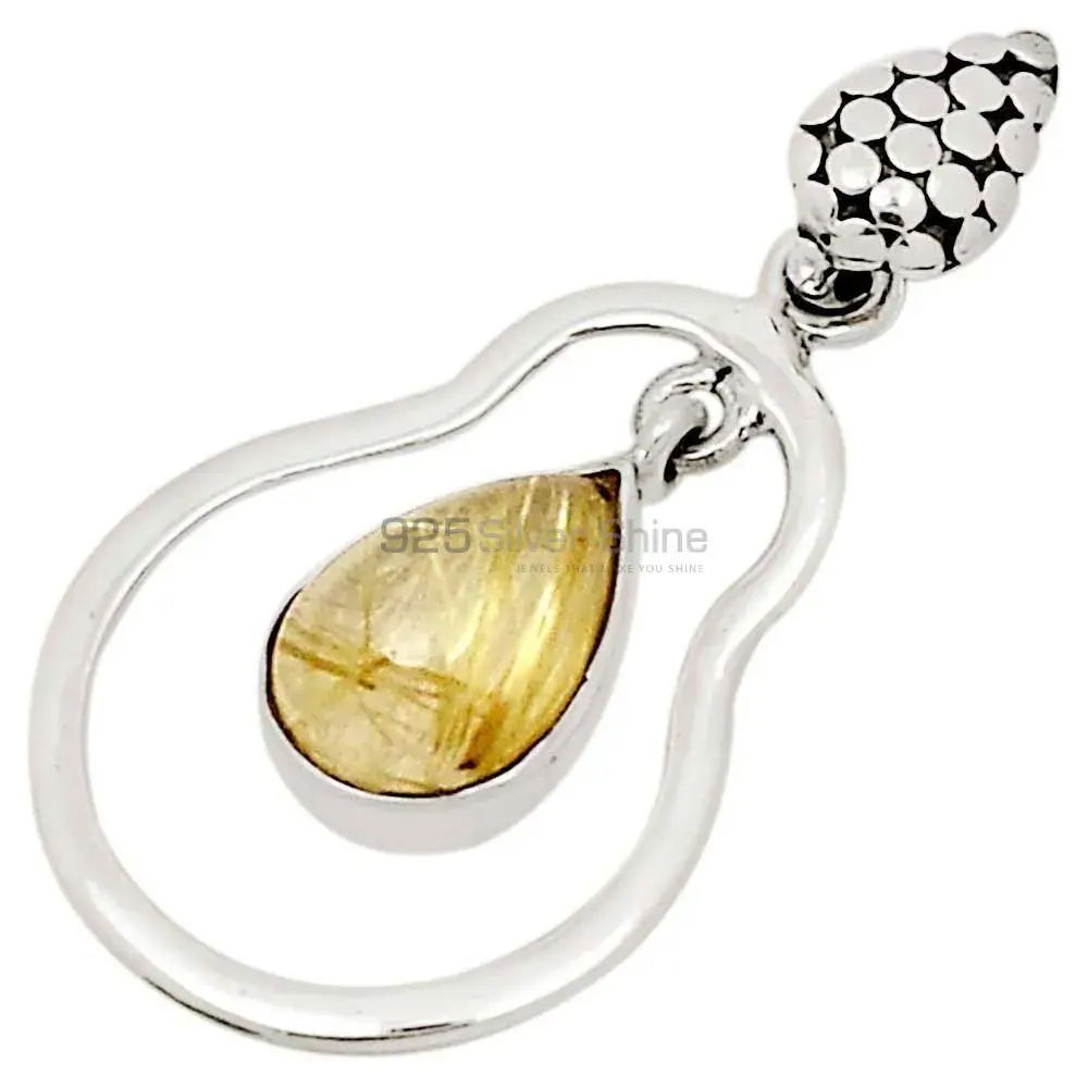 Golden Rutile Gemstone Handmade Pendants In Solid Sterling Silver Jewelry 925SP101-1_2