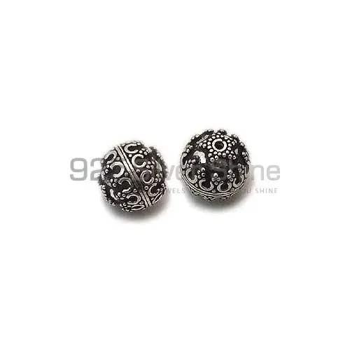 Handmade 925 Sterling silver 11.2x11.2mm Round Fine Beads. Sold Per Package of 10-925SBF100