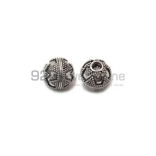 Handmade 925 Sterling silver 11.2x11.4mm Round Fine Beads. Sold Per Package of 10-925SBF101
