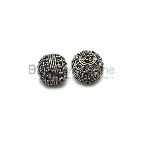 Handmade 925 Sterling silver 19x20mm Round Big Beads .Sold Per Package of 2-925SBIGB106