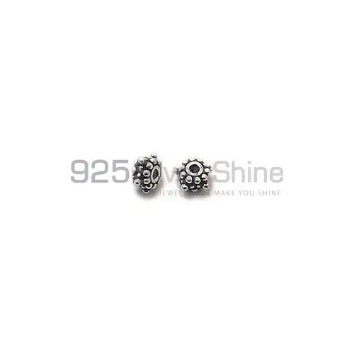 925 Sterling silver 2.8x5.4mm Round Bali Beads .Sold Per Package of 10-925SBB111