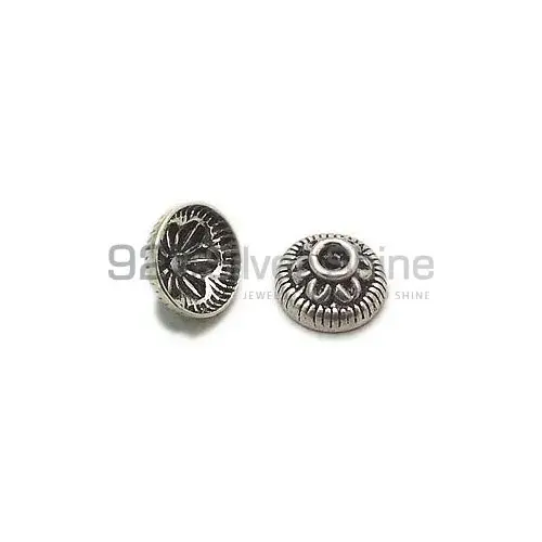 925 Sterling silver 4.4x9.1mm Round Cap Beads .Sold Per Package of 10-925SBC103