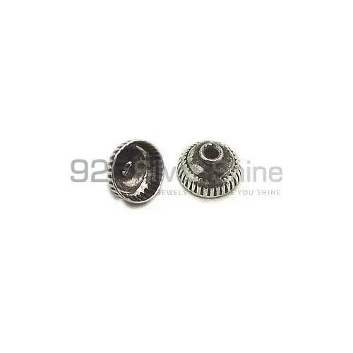 925 Sterling silver 4.5x7.9mm Round Cap Beads .Sold Per Package of 10-925SBC102