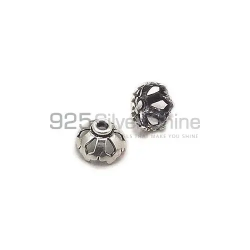 925 Sterling silver 5.1x8.5mm Round Cap Beads .Sold Per Package of 10-925SBC107