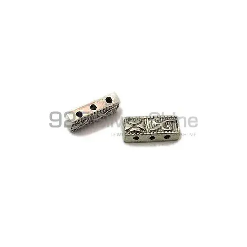 Handmade 925 Sterling silver 6.5x15.2mm Puffe Multi Hole Beads .Sold Per Package of 10-925SMHB107