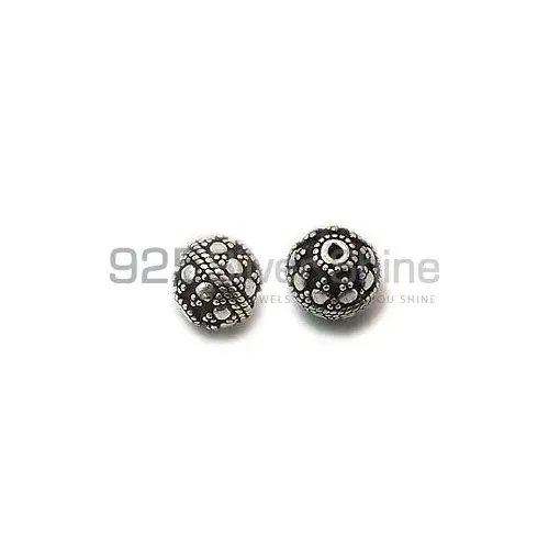 Handmade 925 Sterling silver 9.4x10mm Round Fine Beads. Sold Per Package of 10-925SBF110