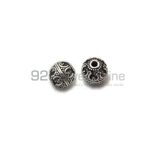 Handmade 925 Sterling silver 9.8x9.5mm Round Fine Beads. Sold Per Package of 10-925SBF105