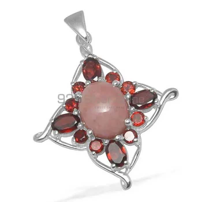 Multi Gemstone Pendants In 925 Solid Silver Jewelry 925SP1464_1