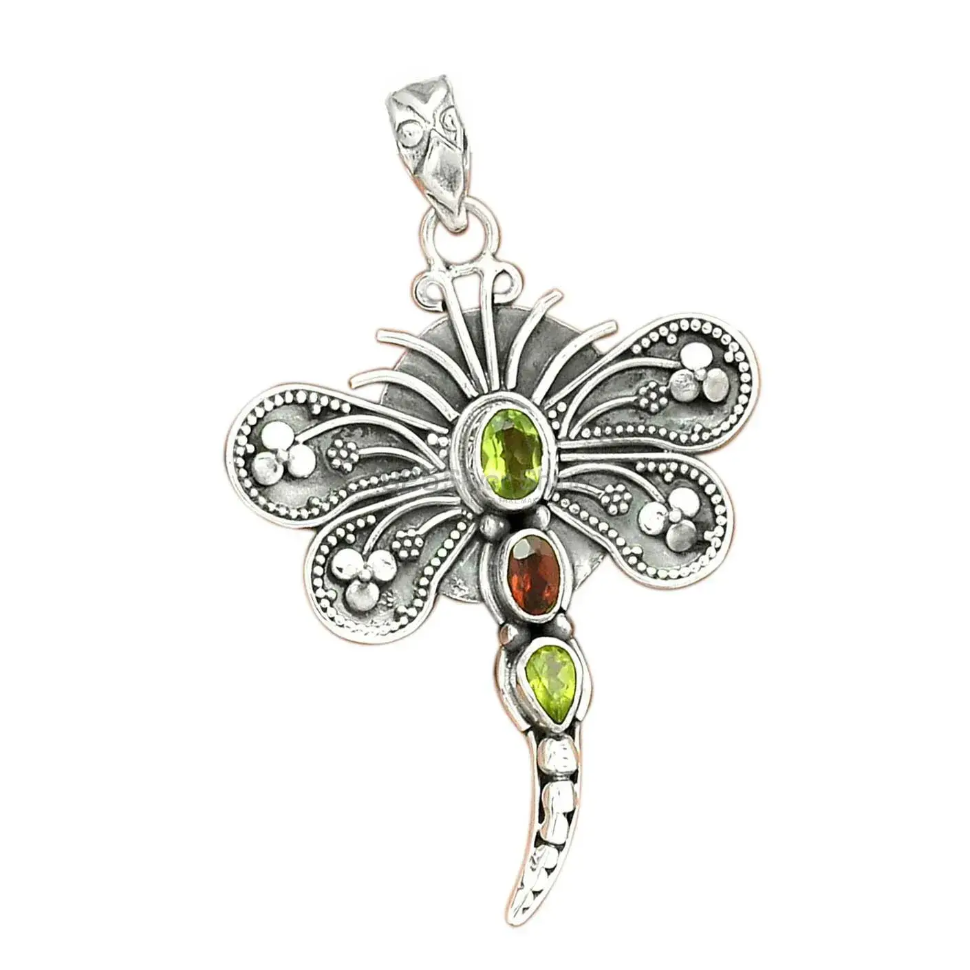 Multi Gemstone Pendants In Fine Sterling Silver Jewelry 925SP30-1_2