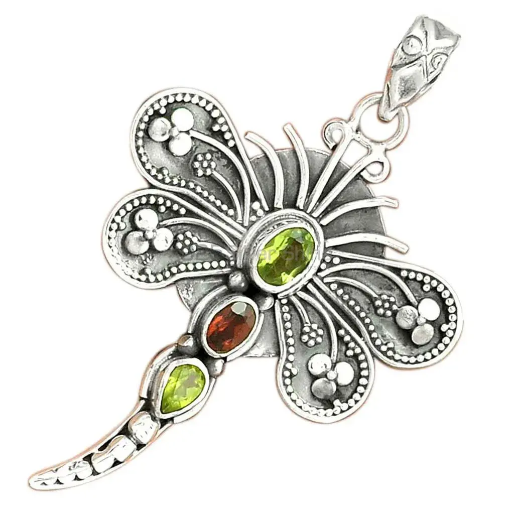 Multi Gemstone Pendants In Fine Sterling Silver Jewelry 925SP30-1_3
