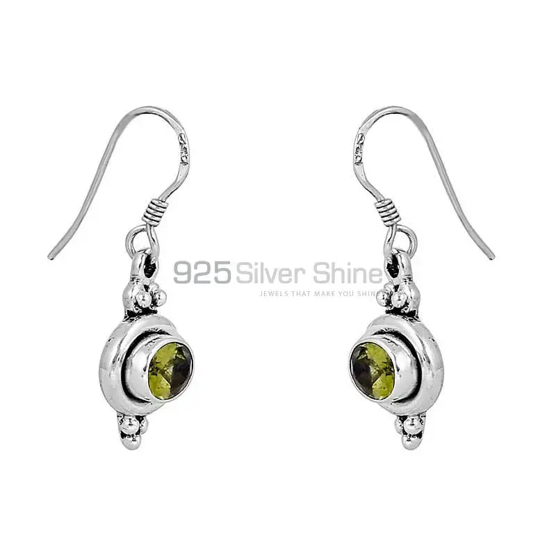 Natural Peridot Gemstone Earring In Sterling Silver Jewelry 925SE105_1