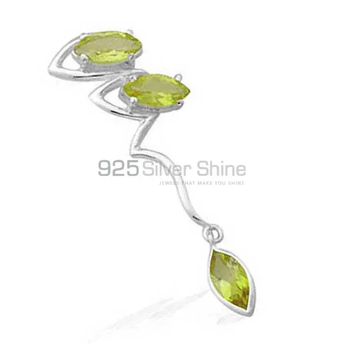 Natural Peridot Gemstone Pendants In Fine Sterling Silver Jewelry 925SP1558_0