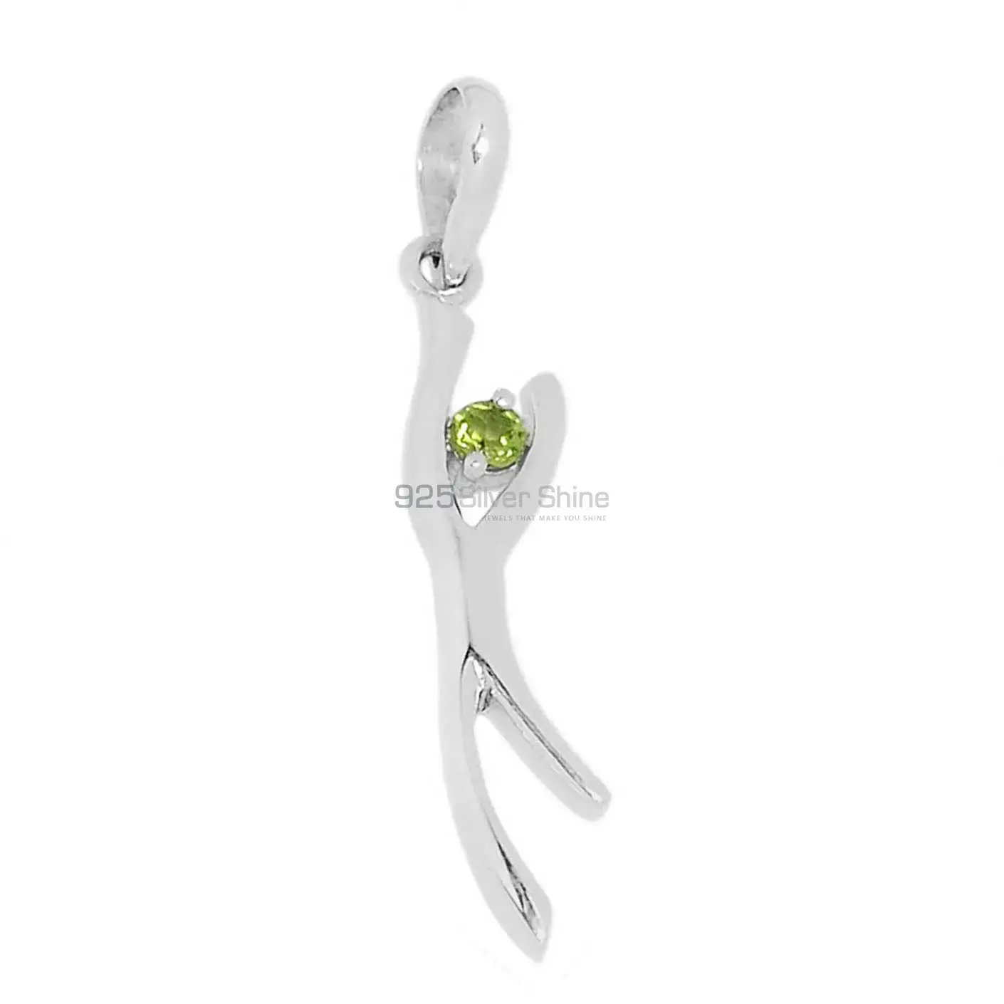 Peridot Gemstone Pendants In Fine Sterling Silver Jewelry 925SSP320-6_1