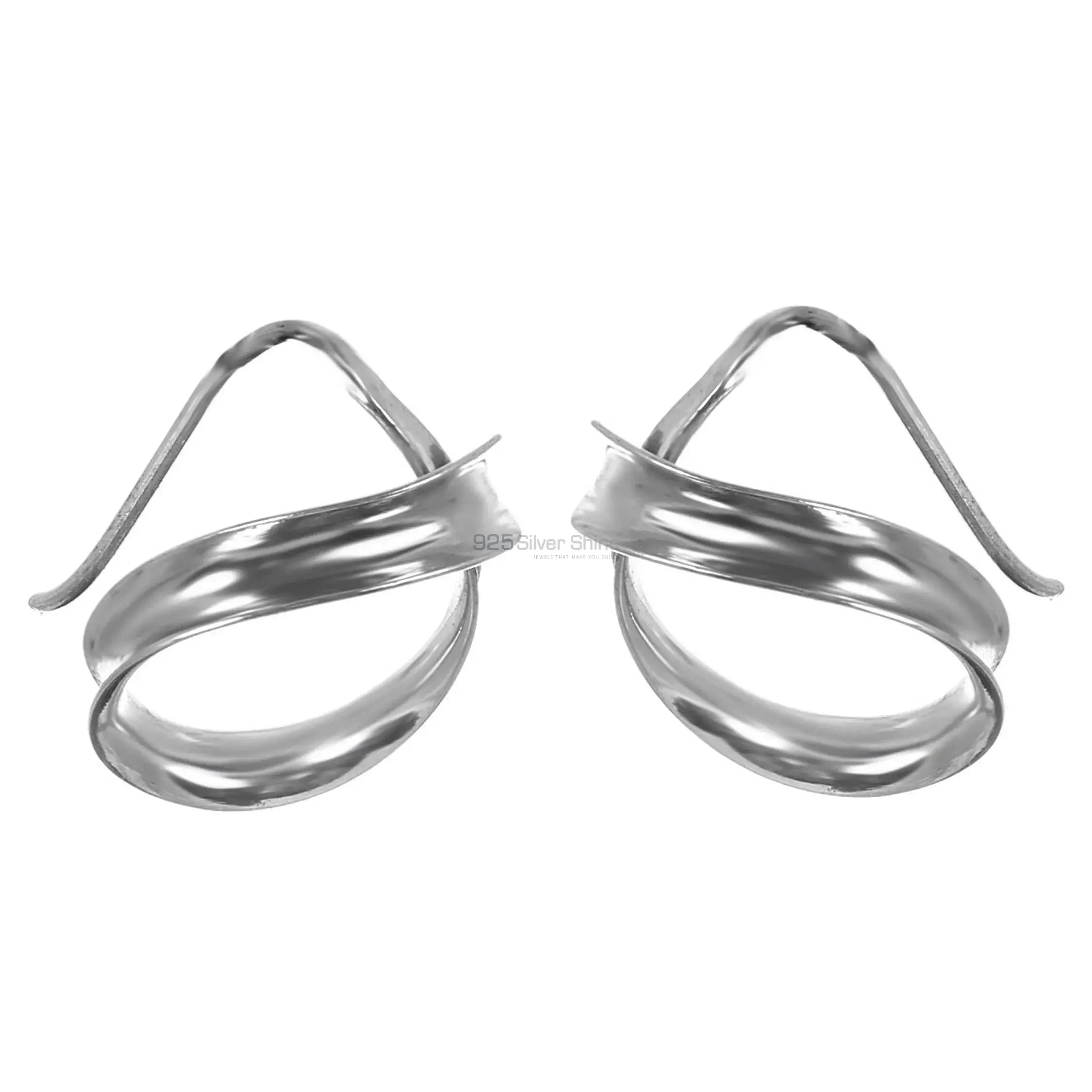 Plain Silver Earrings 925SE217_0