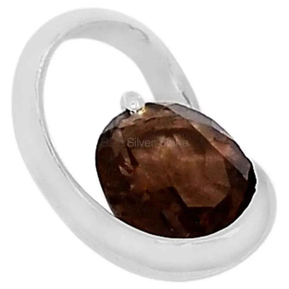 Smokey Gemstone Pendants In Fine Sterling Silver Jewelry 925SSP334-2