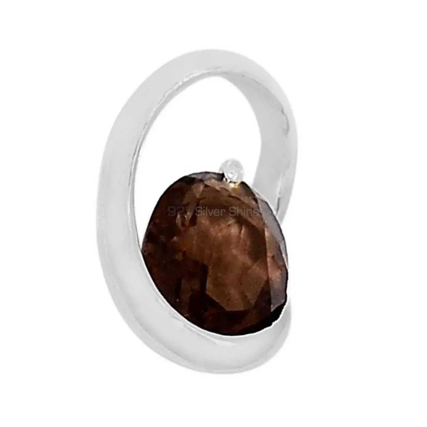 Smokey Gemstone Pendants In Fine Sterling Silver Jewelry 925SSP334-2_1