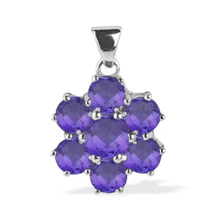 Solid Sterling Silver Handmade Pendants In Amethyst Gemstone Jewelry 925SP1627
