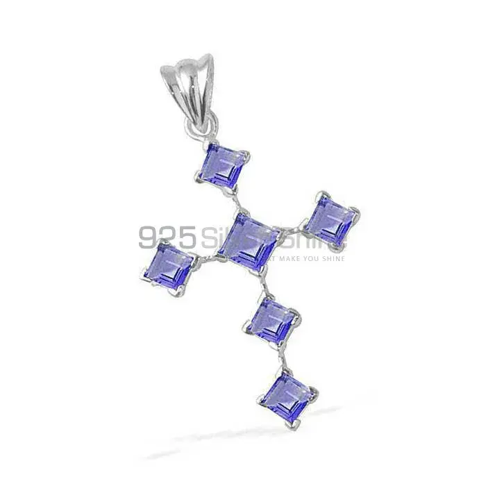 Solid Sterling Silver Handmade Pendants In Amethyst Gemstone Jewelry 925SP1677_1