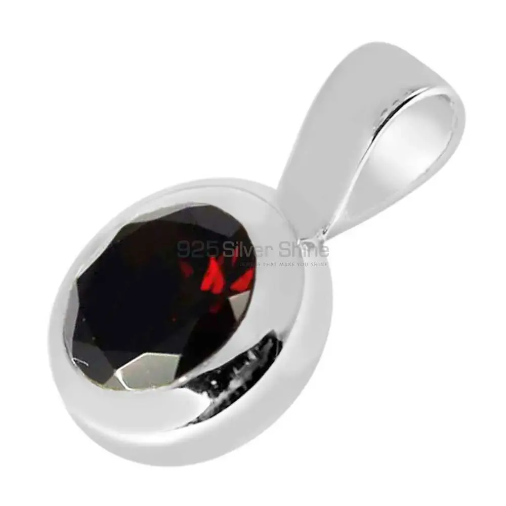 Solid Sterling Silver Handmade Pendants In Garnet Gemstone Jewelry 925SP262-5_2