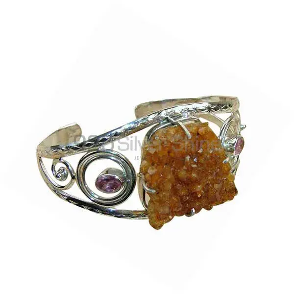 Titanium Druzy Gemstone Cuff Bangles Or Bracelets In Sterling Silver Jewelry 925SSB127_0